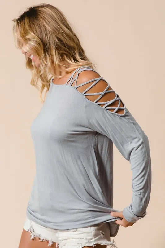 Stylish BiBi Jersey Knit One Shoulder Criss Cross Top for Women | Trendy Summer Blouse | Perfect for Beach Vacations, Date Nights & Casual Outings
