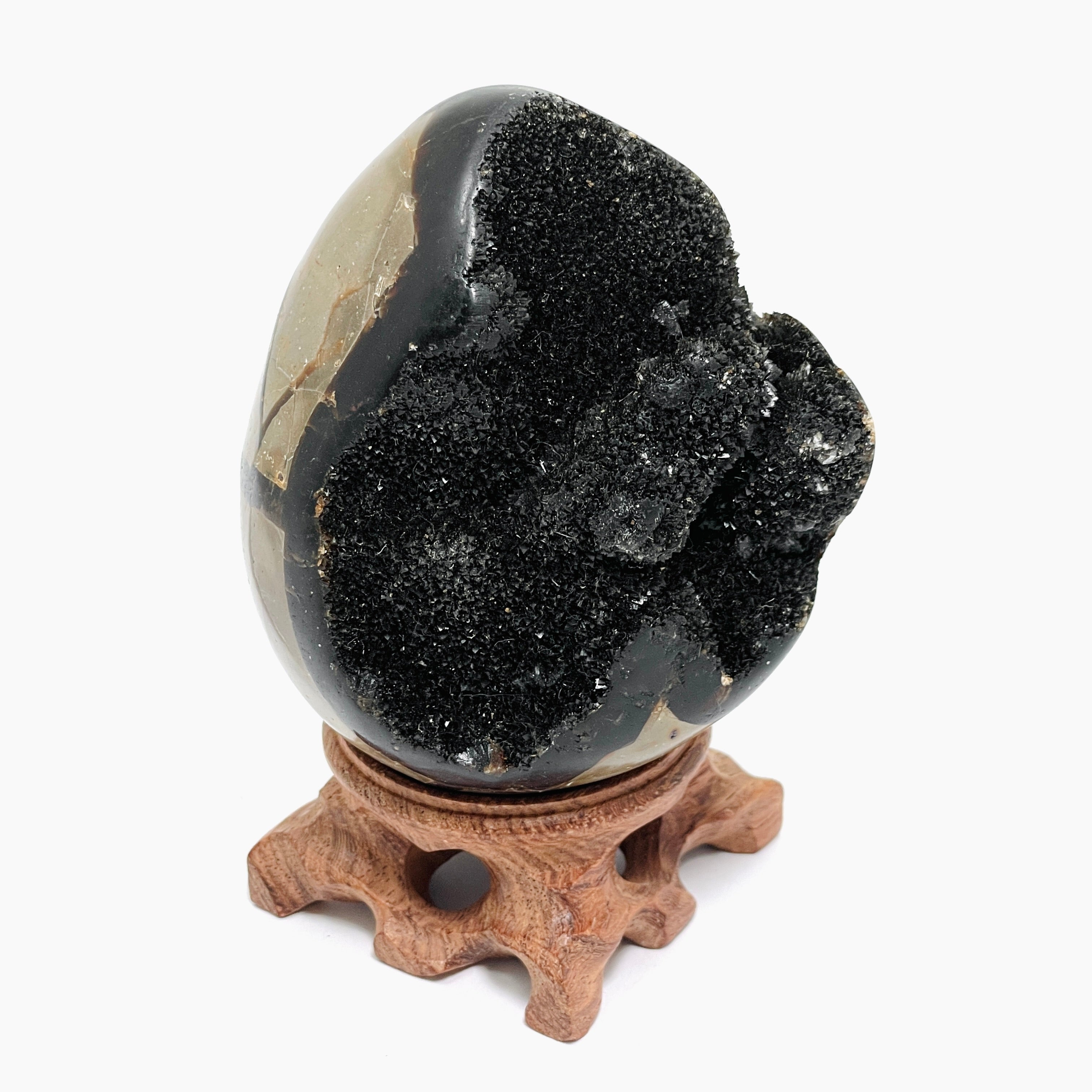 Natural Septarian Egg Stone - Unique Healing Crystal for Meditation, Home Decor & Spiritual Gifts | Perfect for Yoga Spaces, Office Desks & Crystal Collections