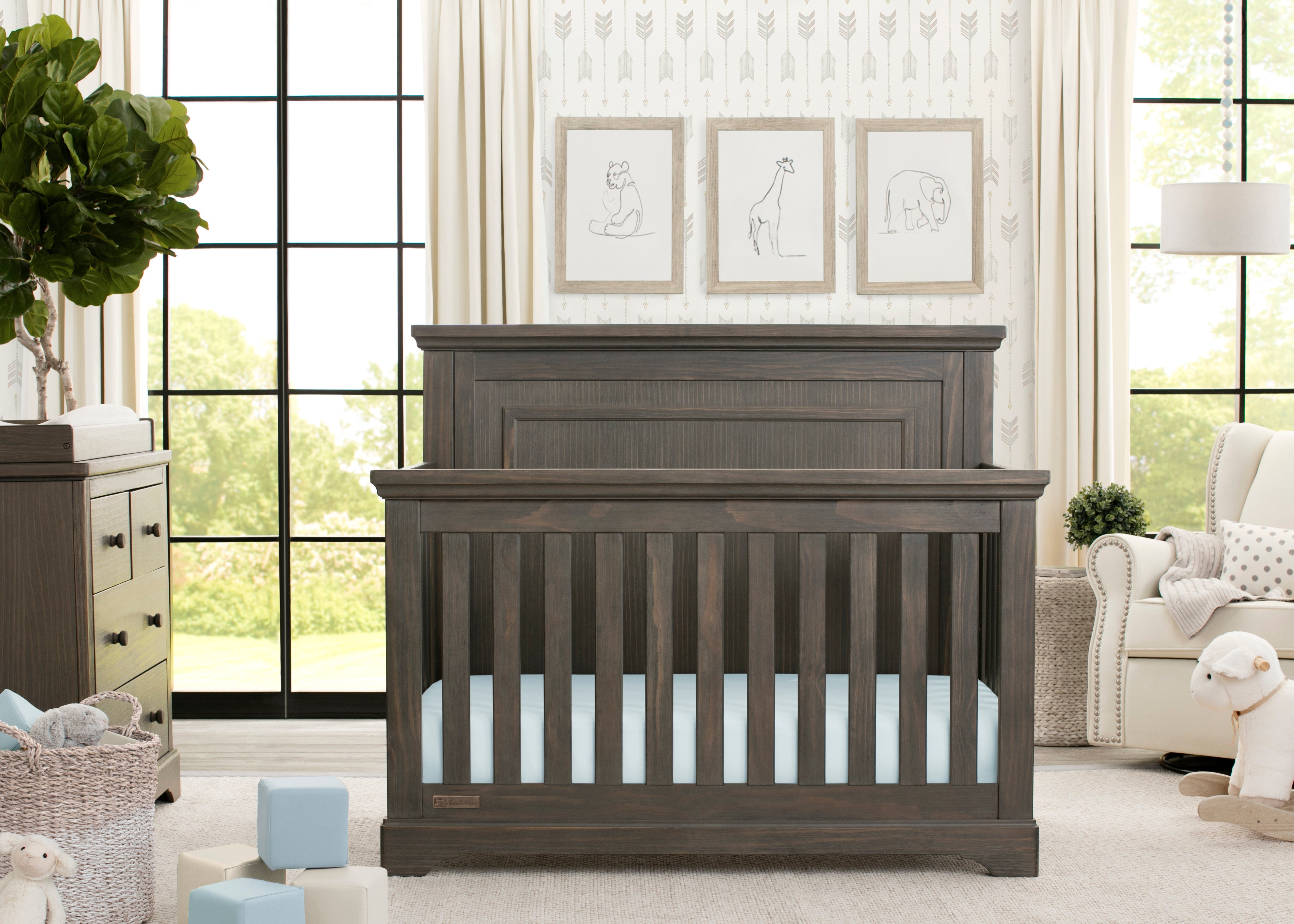 Paloma 4-in-1 Convertible Baby Crib - Toddler Bed, Daybed & Full-Size Bed - Modern Nursery Furniture for Boys & Girls - Perfect for Newborns to Teens Bedroom