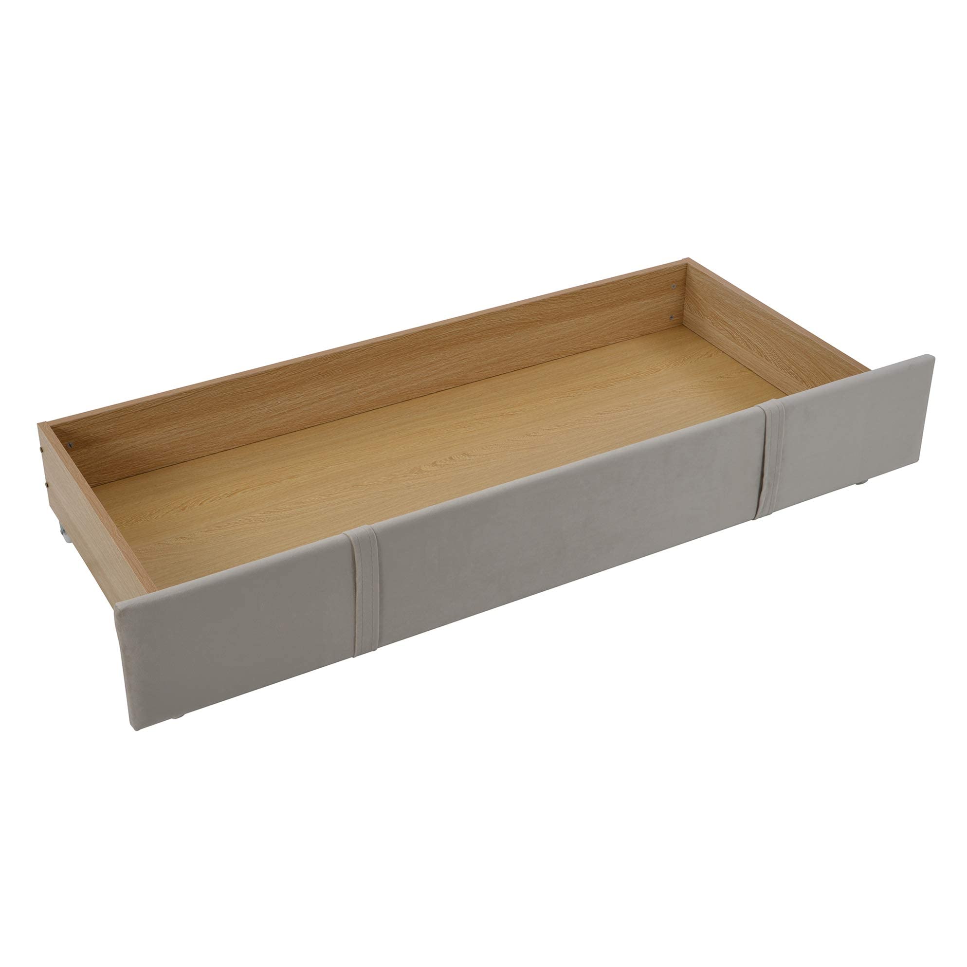 Harper & Bright Designs Queen Size Velvet Upholstered Storage Platform Bed with Large Drawer & Tufted Headboard - No Box Spring Needed, Beige - Perfect for Small Bedrooms & Modern Apartments
