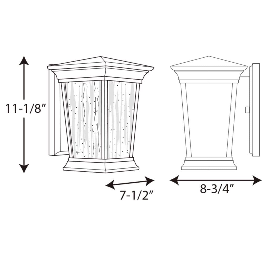 Progress Lighting Arrive LED Outdoor Wall Lantern - Clear Seeded Glass Modern Design with Textured Black Finish - Perfect for Porch, Patio, Garden and Entryway Lighting