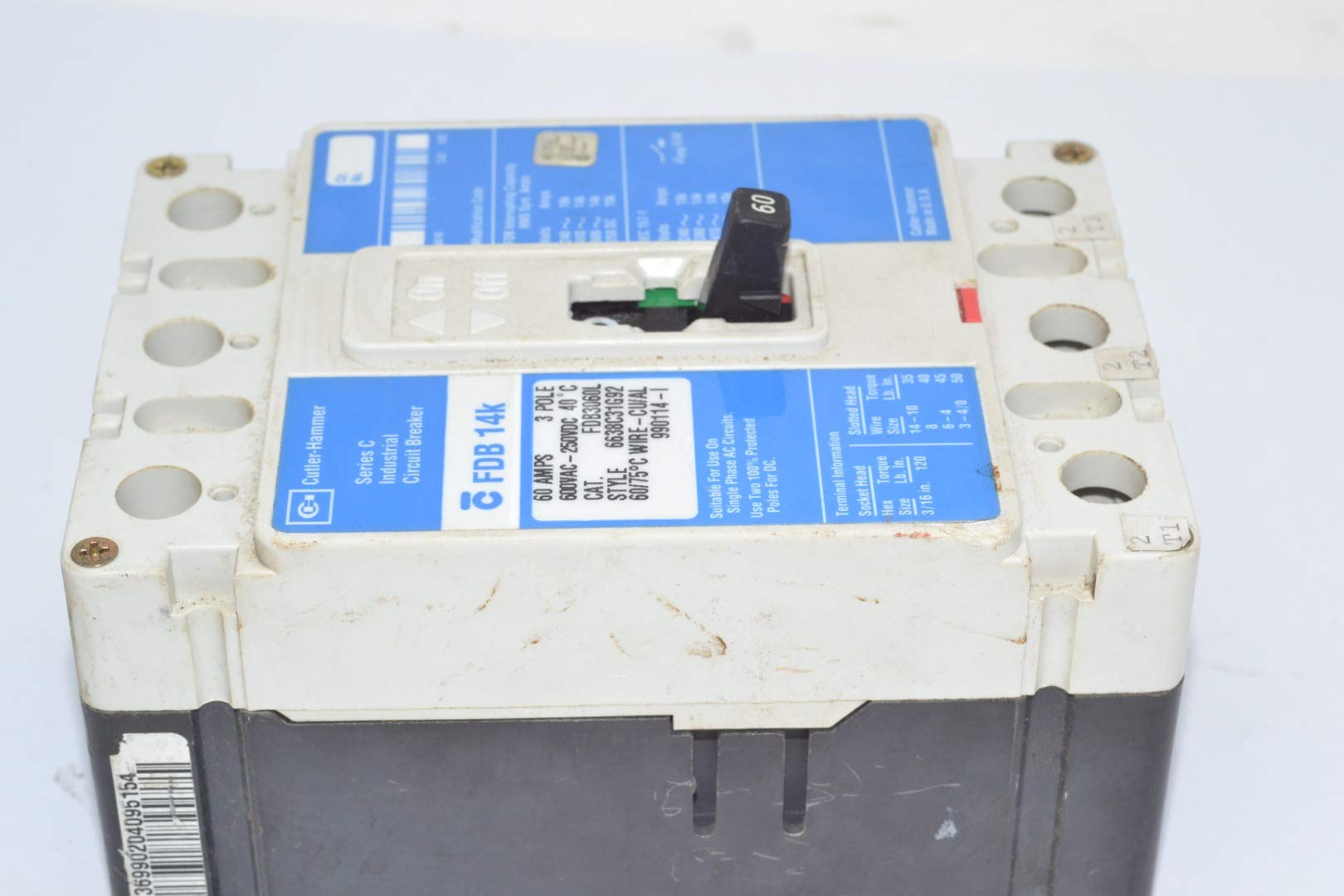 Eaton Cutler-Hammer Westinghouse FDB3060L Circuit Breaker - UL Tested & Certified for Home & Industrial Electrical Safety