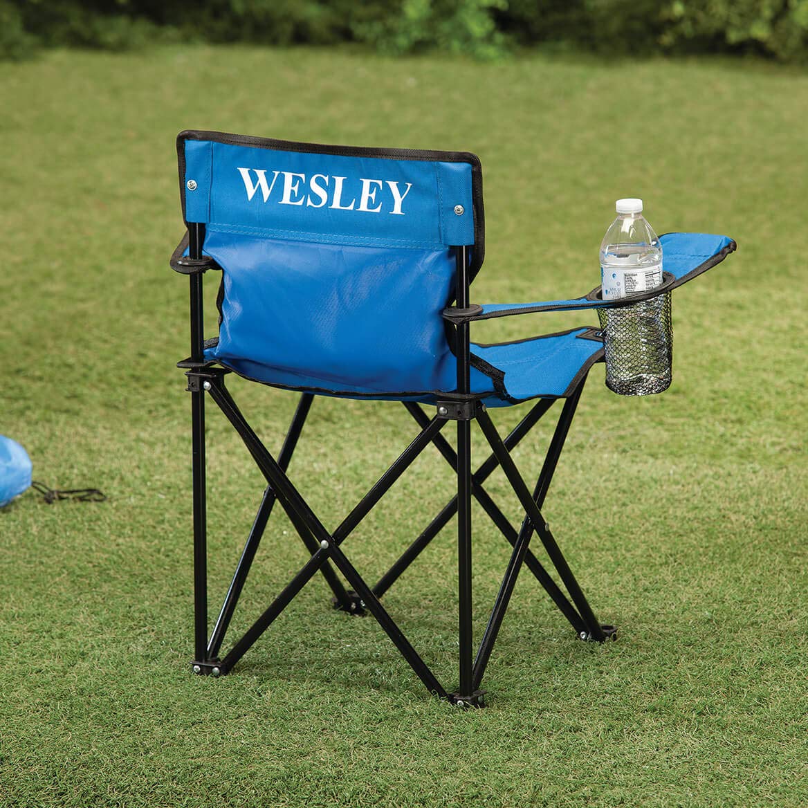Personalized Kids Camping Chair for Outdoor Adventures - Fox Valley Traders Blue Foldable Chair for Beach, Picnic, Backyard & Camping Trips