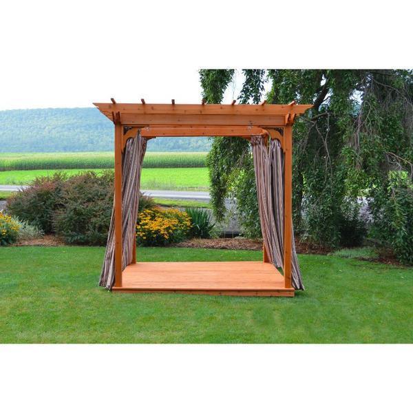 A & L Furniture Pergola Curtains with Hooks - Outdoor Patio Privacy Curtains for Pergola, Gazebo, Deck & Backyard - Water Resistant & UV Protection Sun Shade Curtains