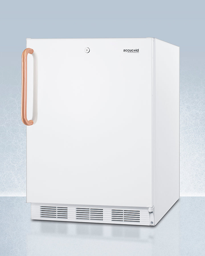 Accucold 24-Inch Built-In All Refrigerator with Antimicrobial Pure Copper Handle - ADA Compliant, Energy Efficient, Spacious Interior for Kitchen, Office, or Commercial Use - Model FF6LWBI7TBCADA