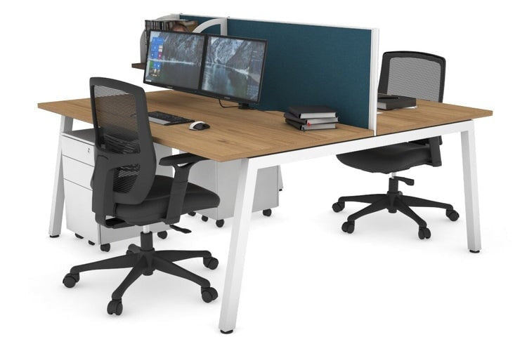 Quadro 2-Person Office Workstation Desk - 1800L x 800W with Cable Management - Perfect for Shared Workspaces & Collaborative Offices