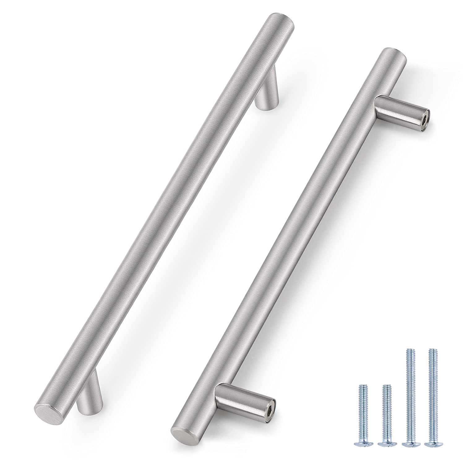 Probrico 100-Pack 10 Inch Brushed Nickel Cabinet Pulls - Stainless Steel T-Bar Handles for Kitchen Cabinets, Drawers & Dressers - Durable Hardware for Home Renovation & Furniture Upgrade