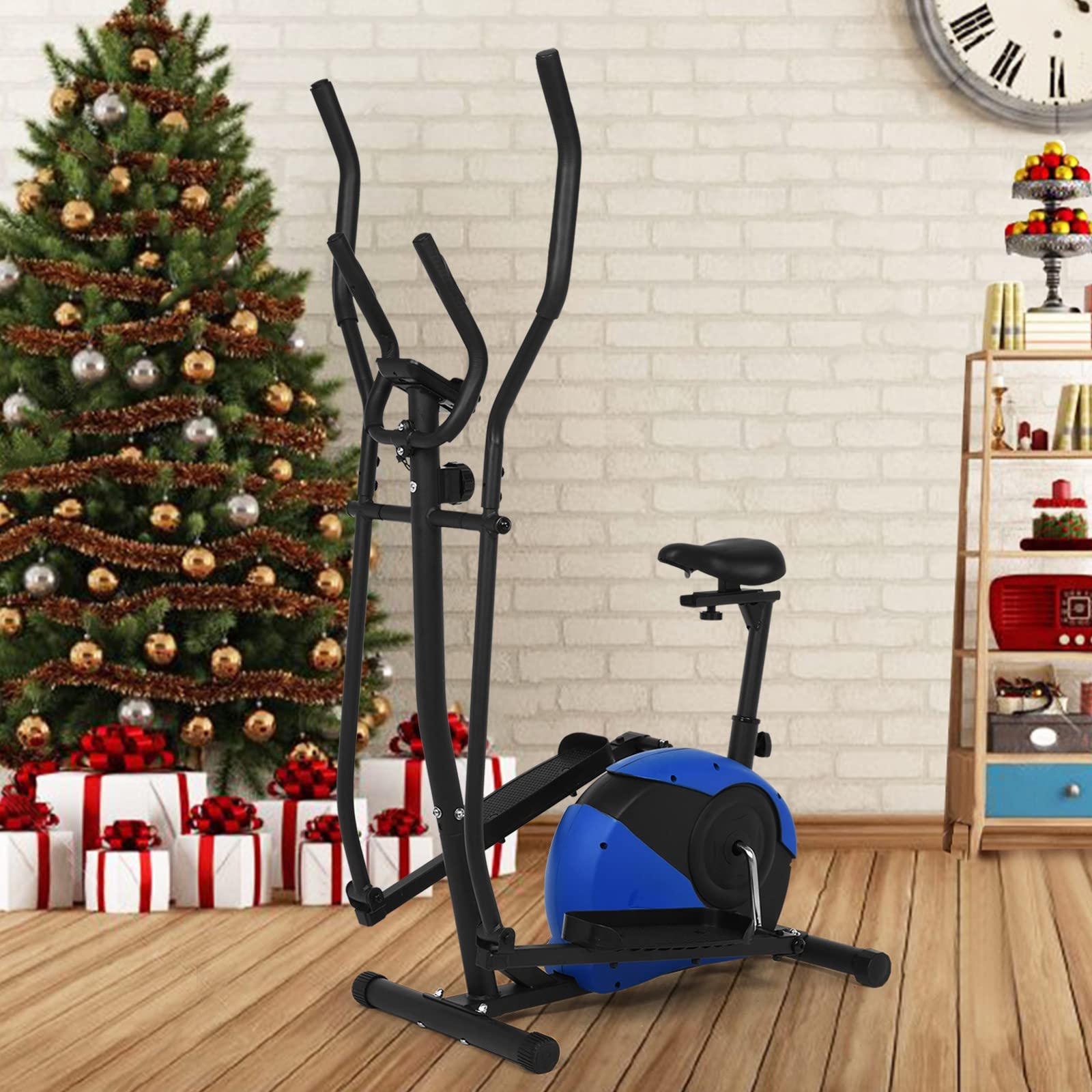 Best Magnetic Stationary Exercise Bike for Home Use - Adjustable Indoor Cycling Bike for Cardio & Fitness Workouts | Compact Elliptical Machine for Small Spaces | Perfect for Home Gym, Apartment & Office (Blue, Model 1208)