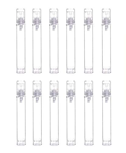 12PCS Clear Empty Refillable Airless Pump Bottles for Cosmetics, Creams & Lotions – Travel-Friendly Leak-Proof Containers for Makeup, Skincare & Toiletries – Perfect for Face Cream, Shower Gel & Sample Storage at Home or On-The-Go