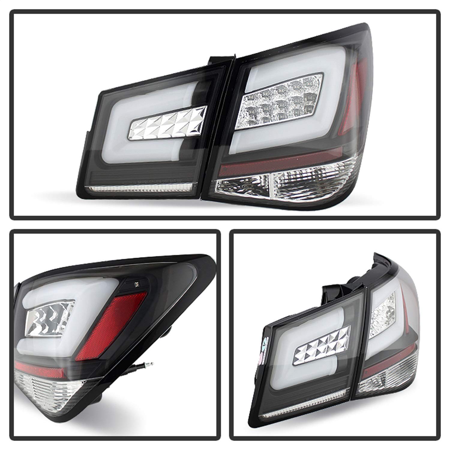 Spyder Auto 5076595 LED Tail Lights for Cars - Black/Clear Smoke Lens - High Visibility Brake Lights - Perfect for Night Driving & Enhanced Safety