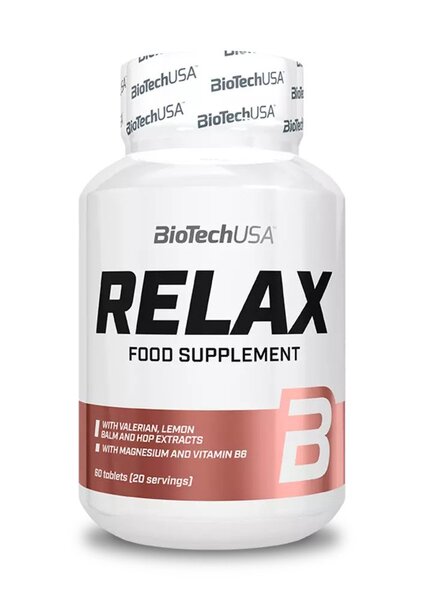 BioTechUSA Relax Supplement - 60 Tablets for Stress Relief & Better Sleep - Natural Calm Support for Daily Relaxation & Wellness