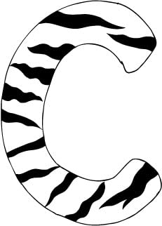 A-Z 10 Inch Zebra Print Alphabet Letter Decals - Animal Print Wall Stickers for Kids Room, Nursery, Classroom Decor & DIY Craft Projects