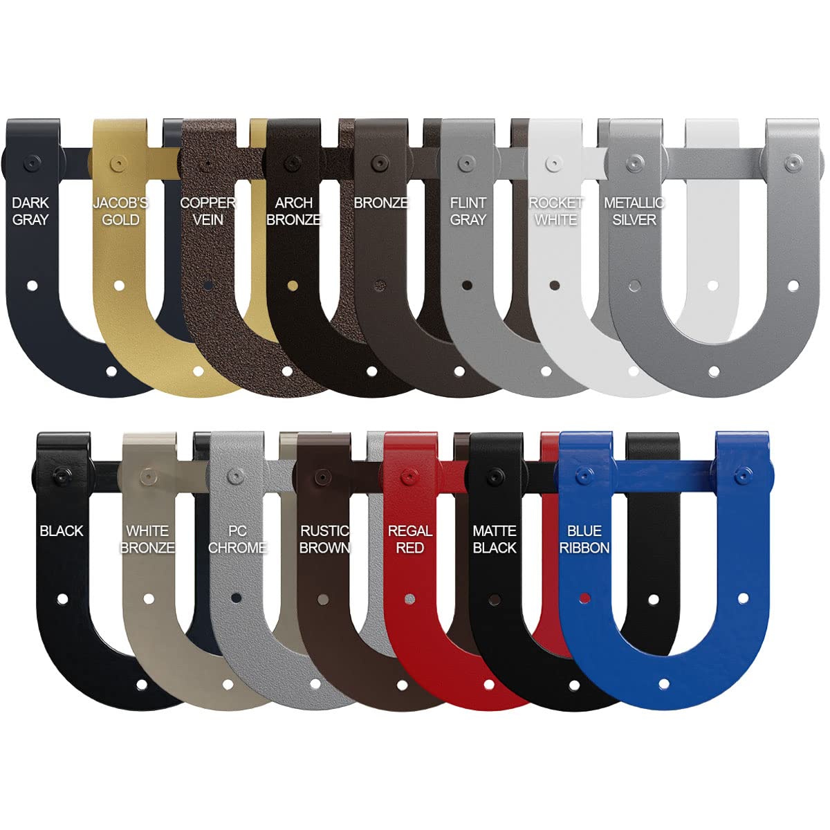 Premium Horseshoe Barn Door Hardware Kit - 2 1/4