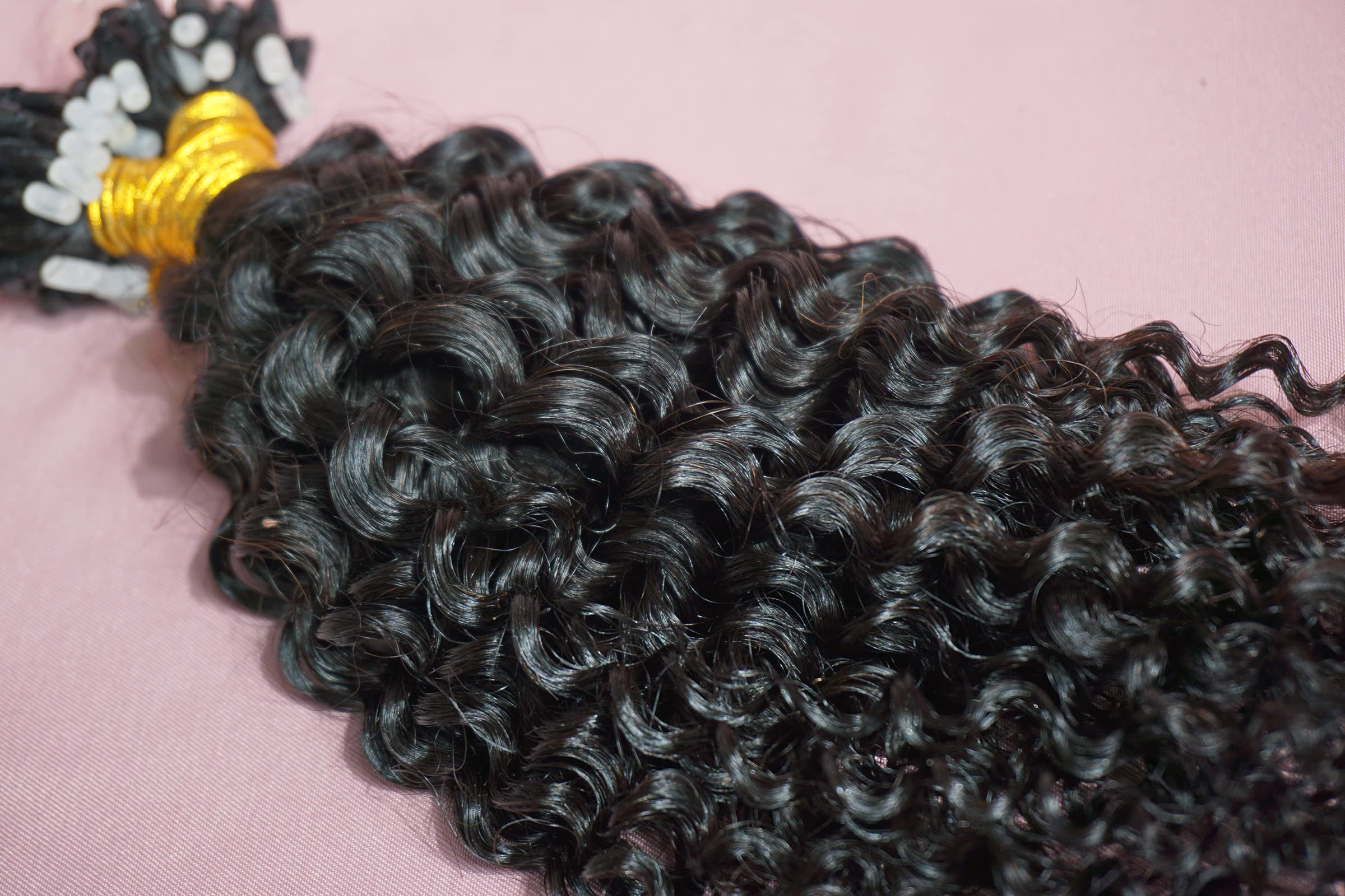 Kinky Curly Micro Link Hair Extensions - 50 Strands 100% Remy Human Hair for Black Women | Natural Color Curly Micro Loop Ring Extensions for Everyday & Special Occasions