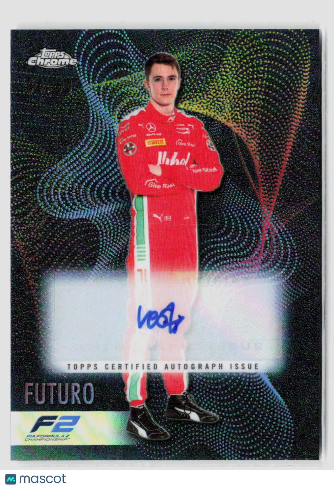 2023 Topps Chrome Frederik Vesti Futuro Auto 40/50 #FT FV - Rare Racing Driver Autographed Trading Card for Collectors & Fans - Perfect for Sports Memorabilia Collections & Gift Giving