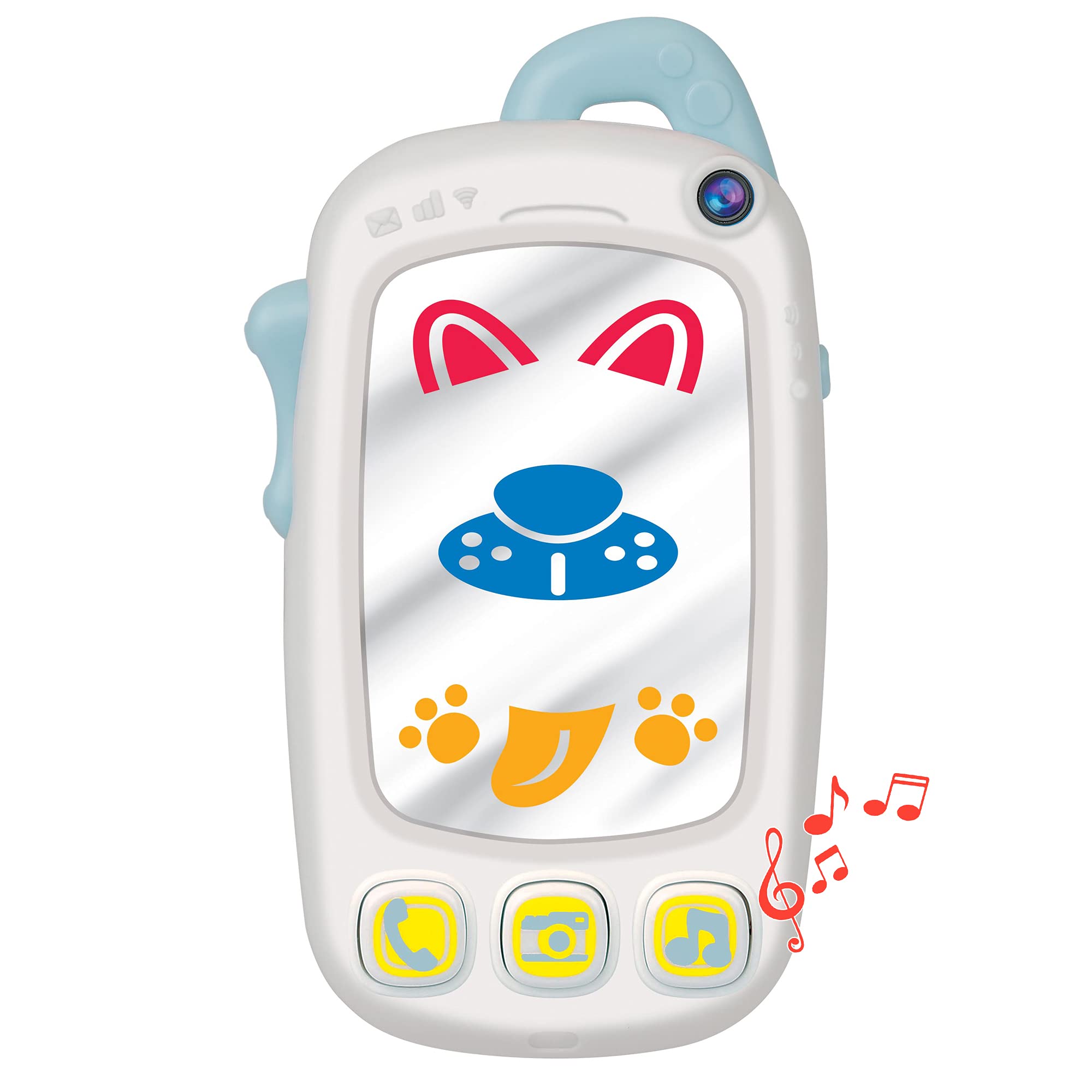 Baby Selfie Toy Phone with Easy-Press Buttons & Light-up Mirror - Musical Learning Phone for Infants 9+ Months - Interactive Toddler Toy for Tummy Time, Early Development & Pretend Play - Perfect Gift for Baby Girls & Boys