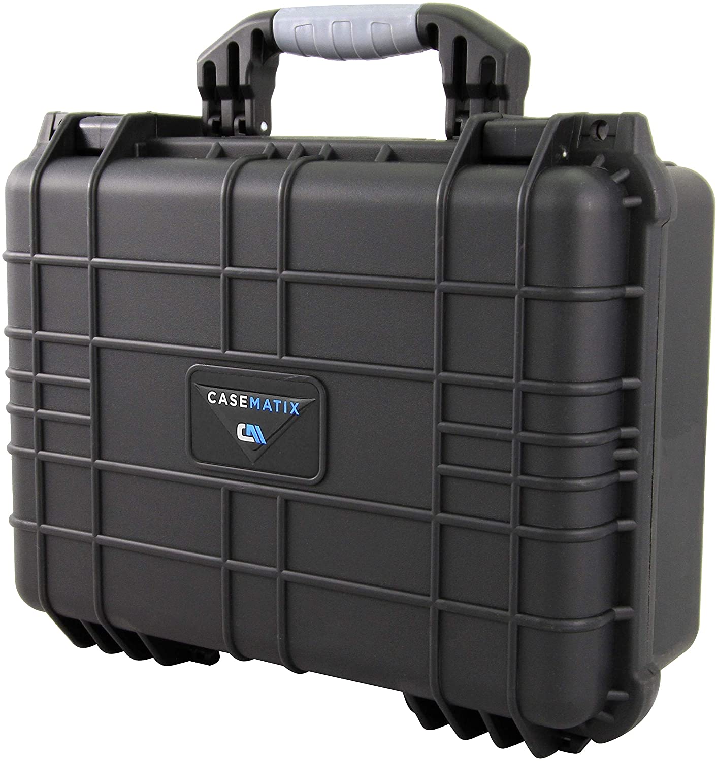 CASEMATIX 16 Customizable 4 Pistol Waterproof Shockproof Hard Gun Case with 2 Layer Foam for Pistols & Magazines - Perfect for Range, Travel & Secure Storage