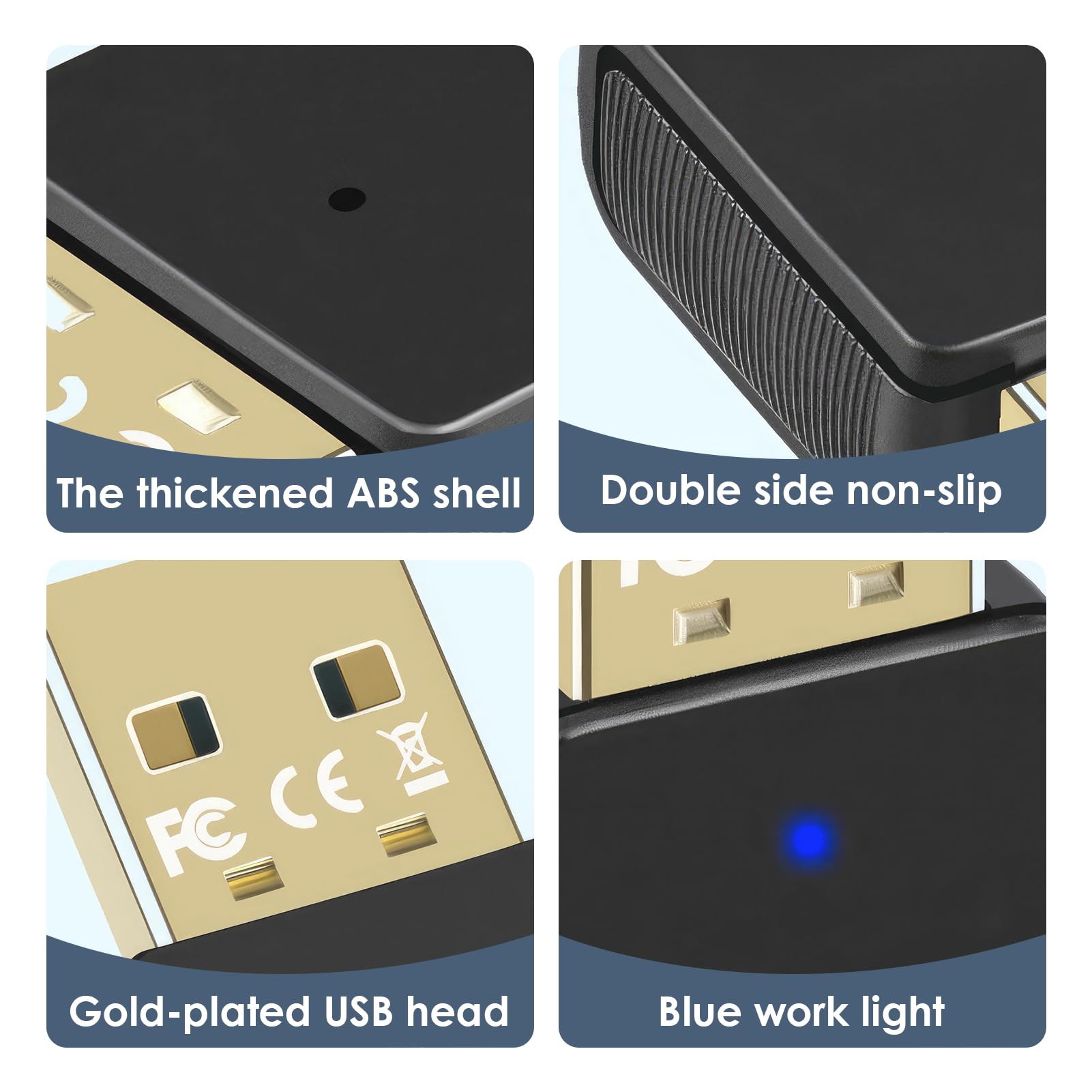 Bluetooth 5.3 USB Adapter for PC & Laptop - Windows 11/10/8.1/7 Plug & Play Wireless Dongle - Connect Headphones, Speakers, Keyboard, Mouse, Printer, Controller & Tablet - Perfect for Home Office, Gaming & Remote Work