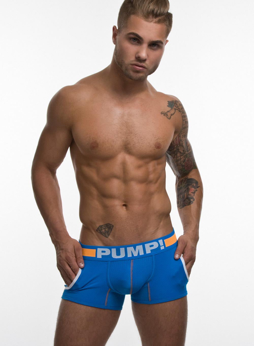 PUMP! Cruise Jogger Men's Athletic Boxer Briefs - Breathable Mesh Underwear with Comfort Fit, Blue - Perfect for Running, Gym Workouts & Everyday Wear