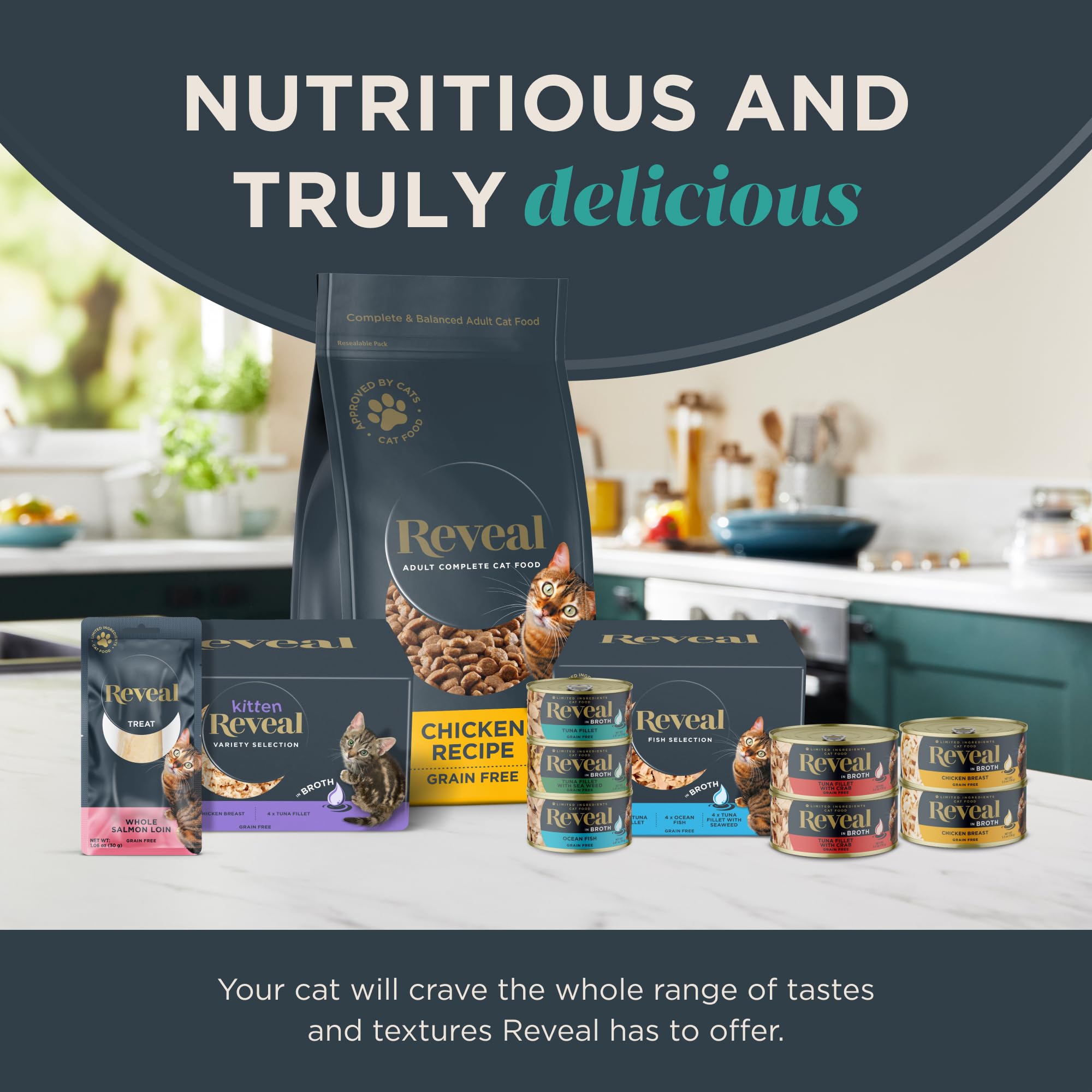 **Reveal Grain-Free Wet Cat Food, Limited Ingredient Tuna with Seaweed in Broth – 24 Pack (2.47 oz Cans) – Natural Canned Cat Food for Sensitive Stomachs – Perfect for Picky Eaters & Indoor Cats**