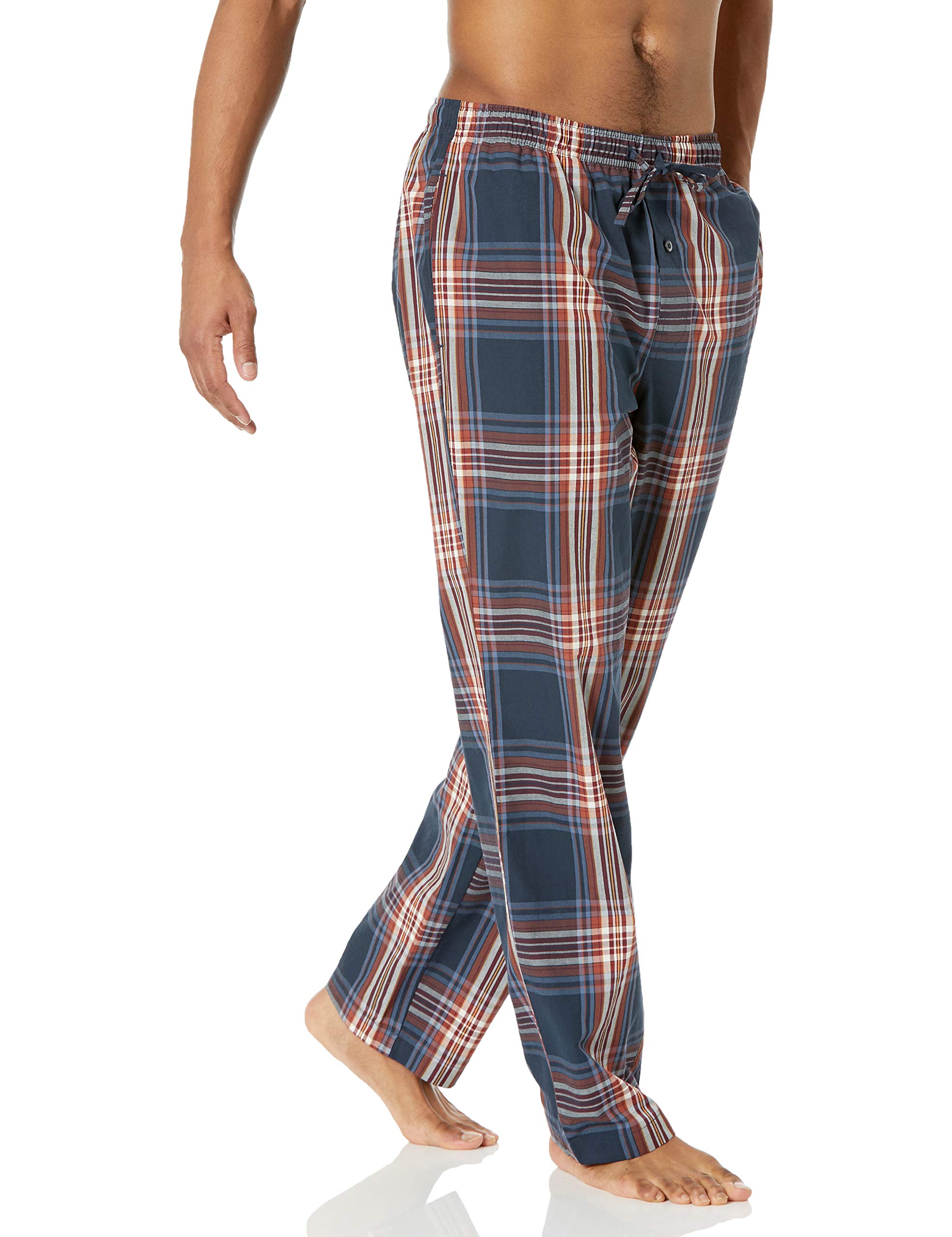 Amazon Essentials Men's Straight-Fit Woven Pajama Pants - Soft & Breathable Cotton Sleepwear for Lounge & Relaxation at Home