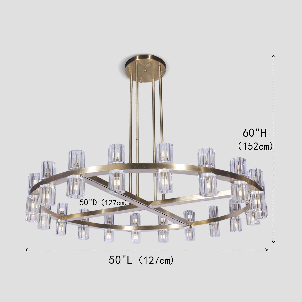 Elegant Aurora 1-Tier Round Chandelier 50