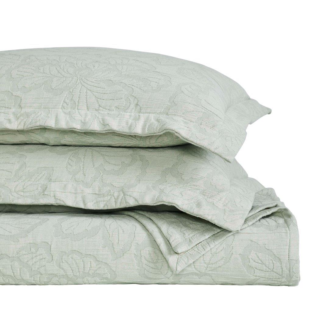 Hibiscus Cotton Medium Weight Matelasse Woven Bedspread and Sham Set - Queen Size, Floral Design, Soft & Breathable - Perfect for Master Bedroom, Guest Room, or Vacation Home Decor