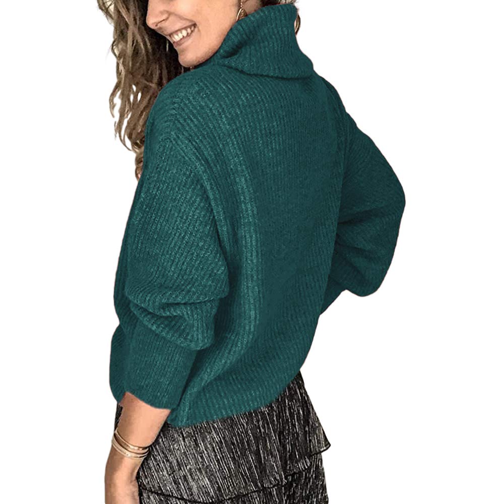 Women's Oversized Turtleneck Chunky Knit Sweater - Winter Warm Pullover with Long Sleeves & Slouchy Fit - Cozy Casual Wear for Office, Date Night & Weekend Outings
