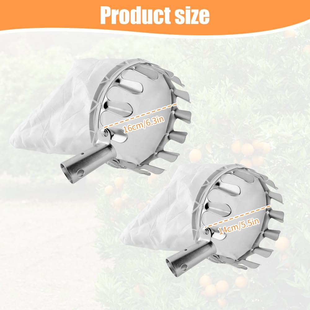 2024 New Portable Fruit Picker Head Basket - Garden Harvesting Tool for Berries, Pears, Peaches & Cranberries | Lightweight Fruit Picking Basket for Easy Harvesting in Orchards & Backyards