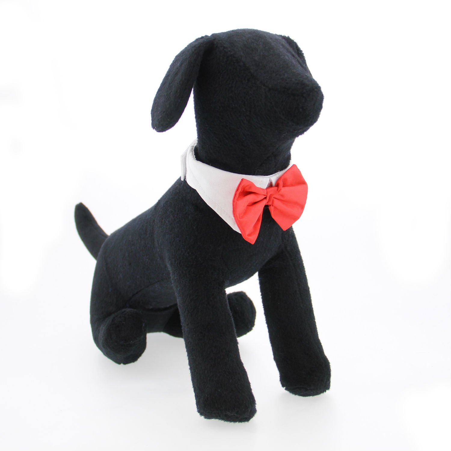 Premium Satin Dog Bow Tie & Collar Set - Adjustable Red Bowtie for Small Medium Large Dogs - Formal Pet Accessories for Weddings, Parties & Photo Shoots