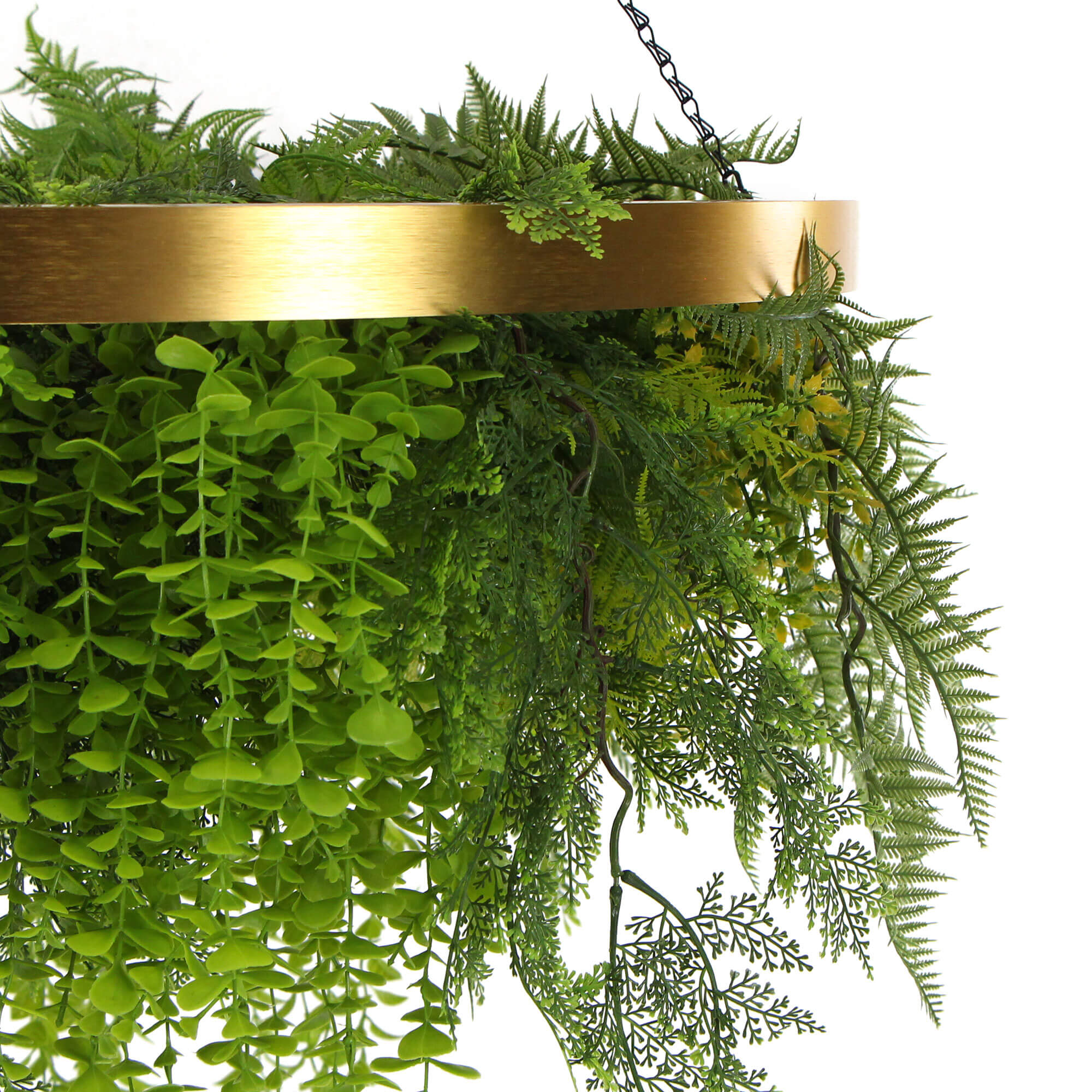 Artificial Gold Hanging Green Wall Disc - 80cm UV Resistant Faux Foliage Panel (Limited Edition) for Indoor/Outdoor Home Decor, Wedding Backdrops & Office Spaces