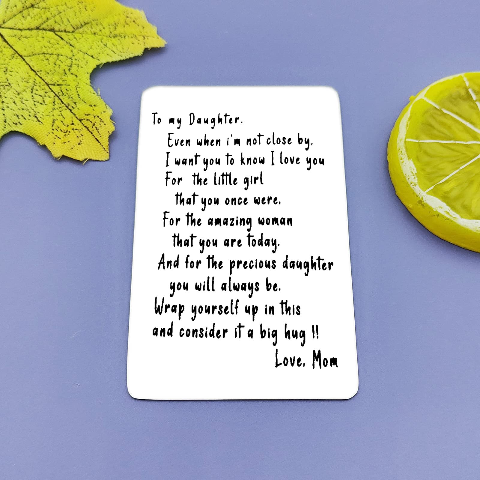 Personalized Engraved Wallet Insert Card - Inspirational Daughter Gift for Birthday, Graduation, Christmas & Wedding - Thoughtful Keepsake from Mom - Perfect for Daily Use, Special Occasions & Heartfelt Moments