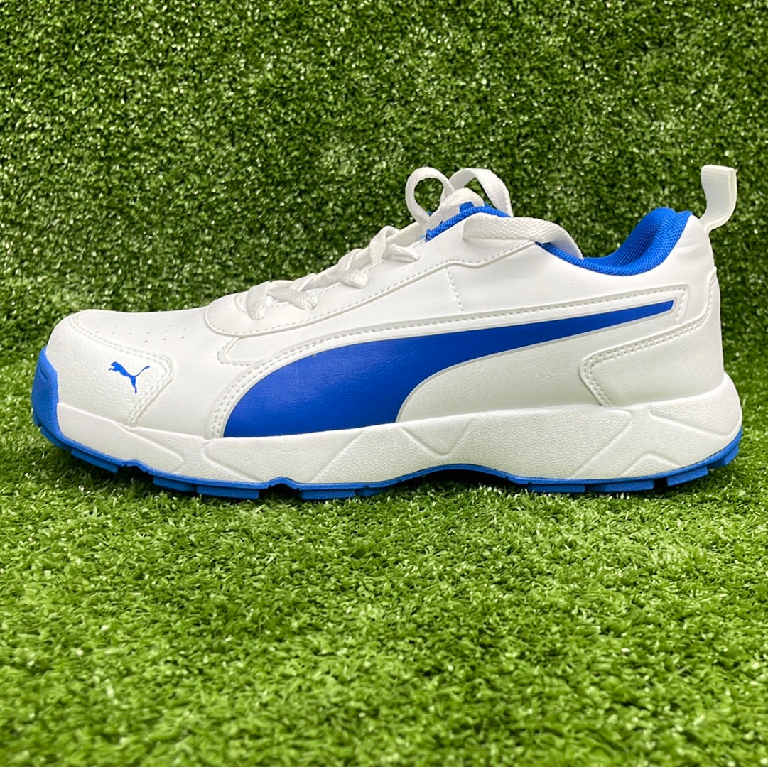 Puma White & Blue Team Royal Cricket Shoes - Lightweight & Durable for Men & Women - Perfect for Cricket Matches, Training & Outdoor Sports