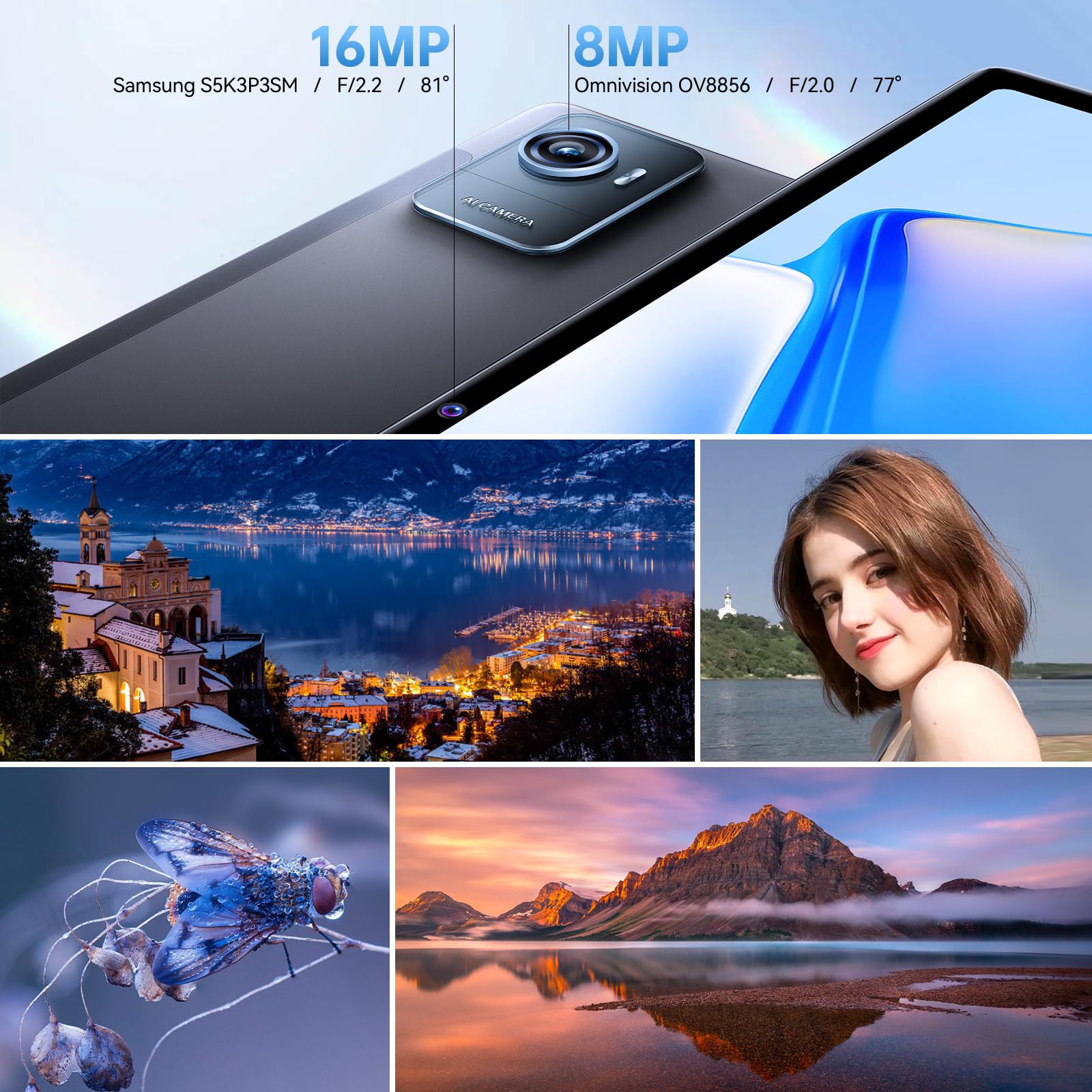 OUKITEL OKT3 Android 13 Tablet 10.51 Inch 15GB+256GB (Expandable to 2TB) - 8250mAh Battery, 5G WiFi, BT5.0, 1200x1920 FHD, 16MP+8MP Cameras, Dual 4G, Gaming Tablet with OTG, Face ID, GPS - Gray | Perfect for Work, Study, Streaming & Mobile Gaming