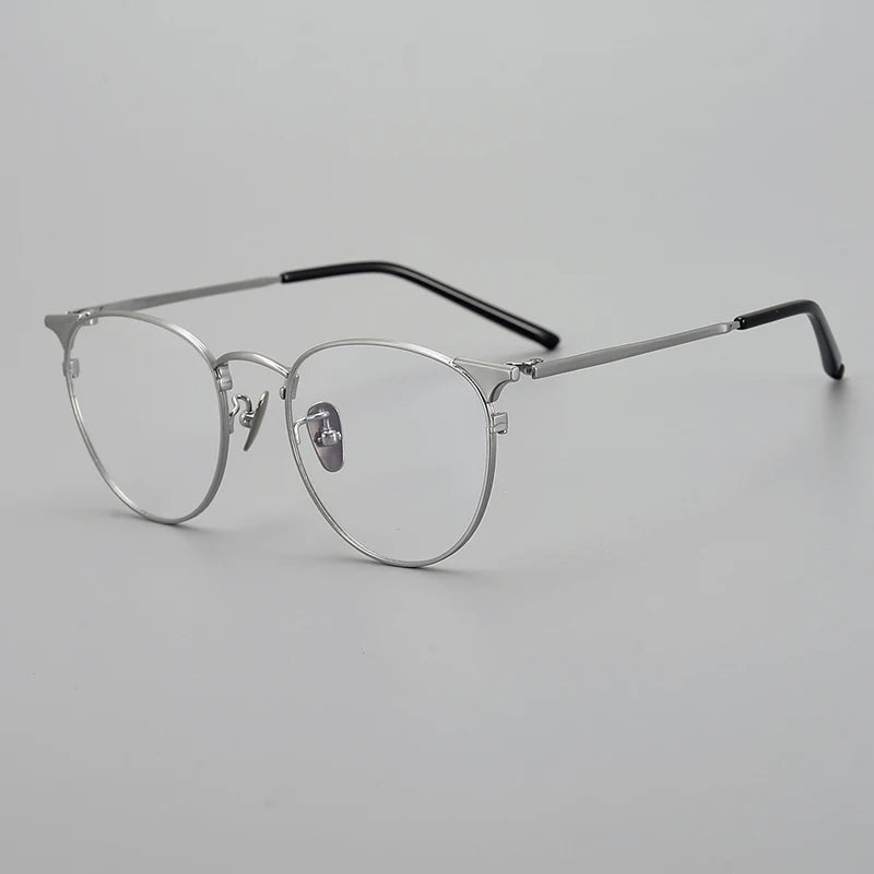 Stylish Aimee Unisex Full Rim Round Oval Titanium Eyeglasses Frame 19960 - Lightweight & Durable for Work, Reading & Everyday Wear
