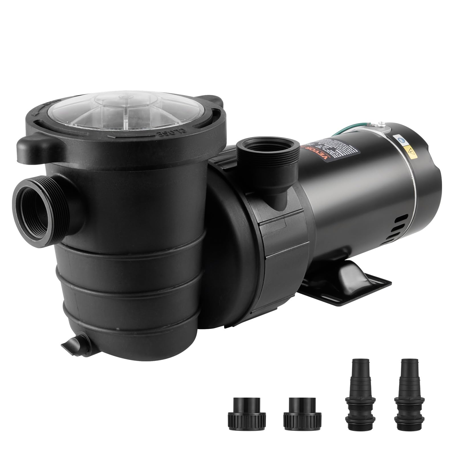 VEVOR 1HP Above Ground Pool Pump, 80 GPM Max Flow Single Speed Swimming Pool Pump, 120V 3450 RPM with Filter Basket - Ideal for Above Ground Pools, Hot Tubs, Spas, Backyard Water Features & Summer Pool Maintenance