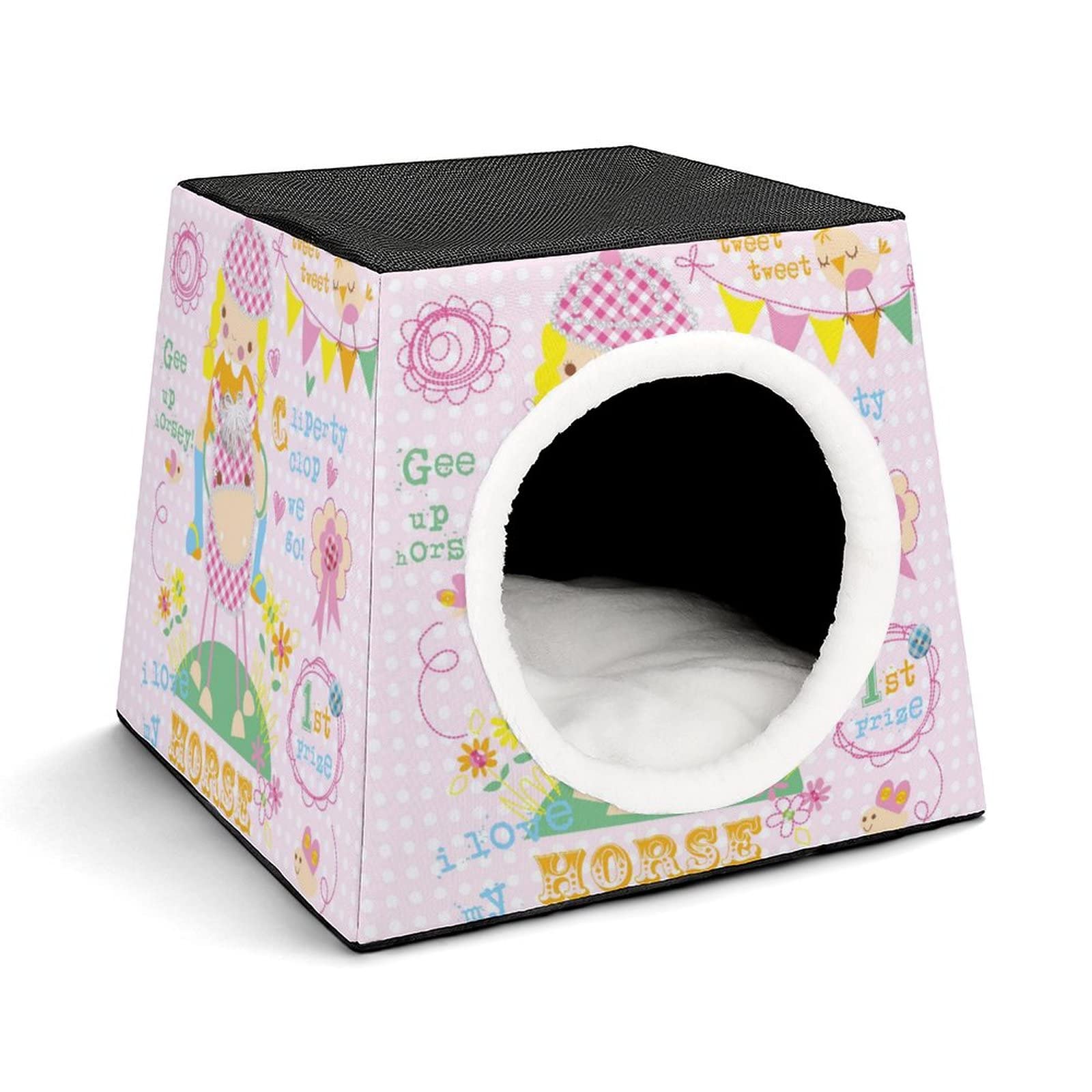 3-in-1 Foldable Cat House with Removable Cushion - Multi-Functional Cat Bed, Sofa & Scratching Post - Pink Pet Furniture for Indoor Cats - Perfect for Playtime, Napping & Lounging in Living Rooms or Bedrooms