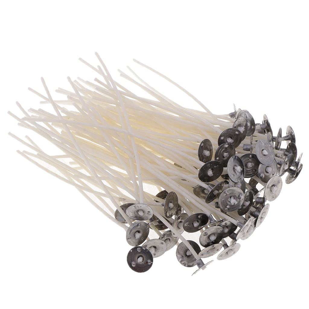 Colcolo 100 Pcs Pre-Waxed Cotton Candle Wicks with Metal Sustainers - 10/12/15cm Length for DIY Candle Making, Tealights, and Home Fragrance Projects | Perfect for Aromatherapy, Gifts, and Relaxation