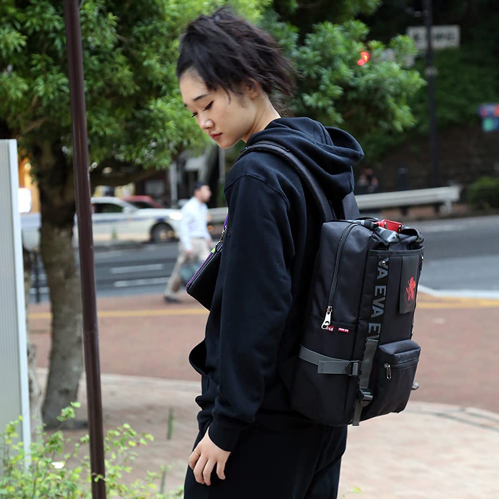 FIREFIRST Neon Genesis Evangelion Backpack 15.6 Inch Laptop Backpack for Travel & School - Anime Themed Casual Daypack for College Students & Gamers