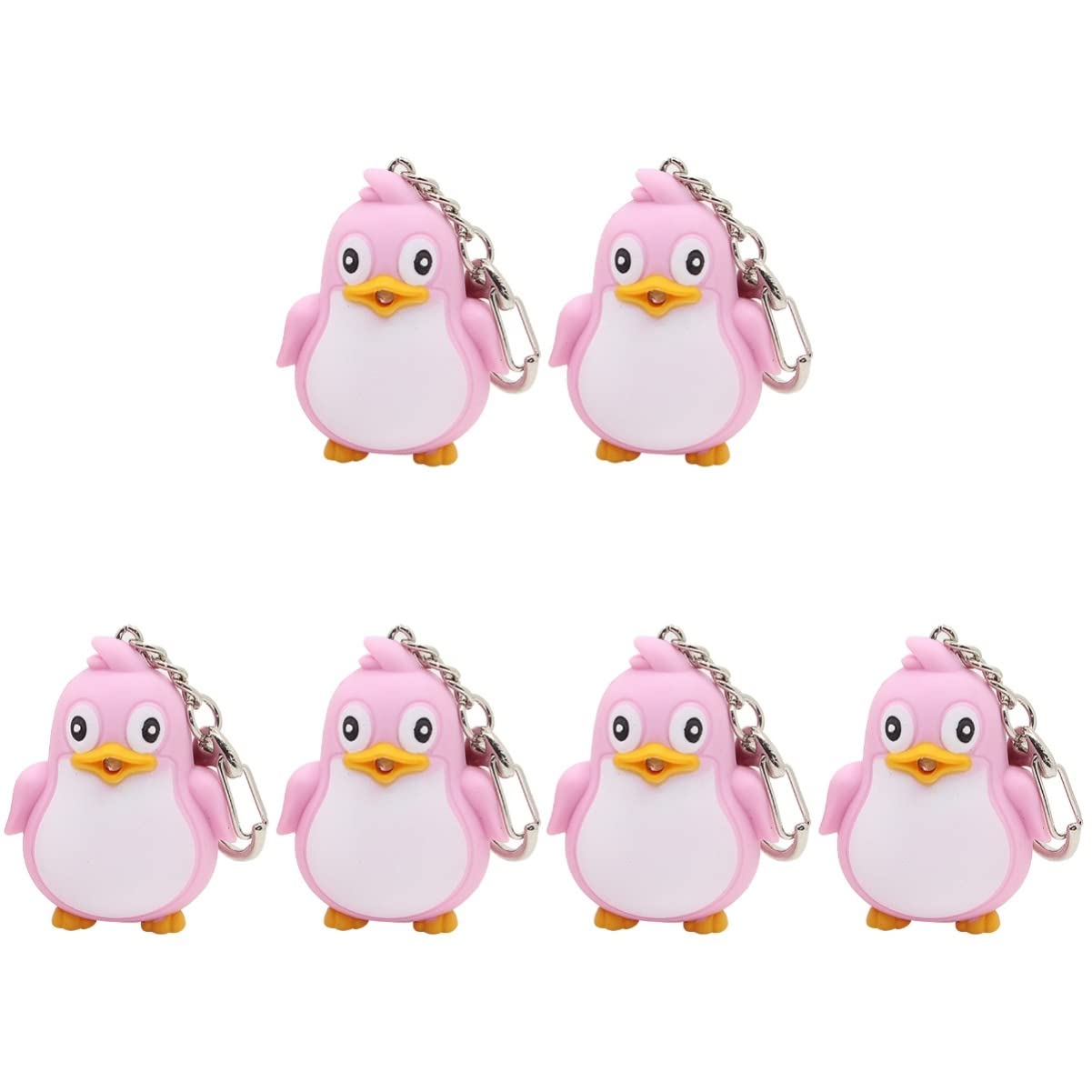 BESTOYARD 6pcs Mini Penguin Keychain Set - Cute Animal LED Keychains for Kids, Gifts, and Backpacks - Perfect for Party Favors and Home Decor
