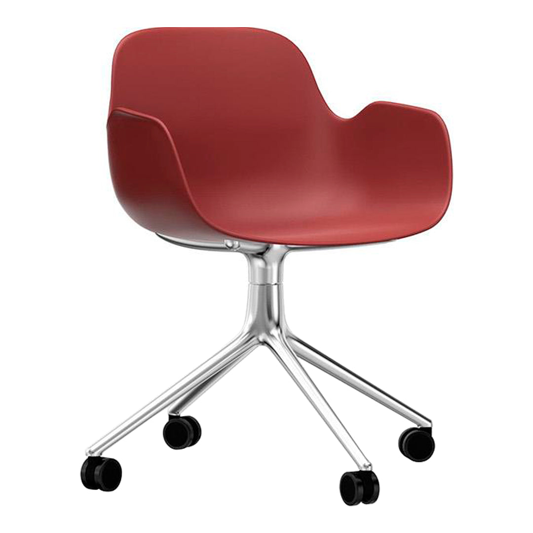 Modern Form Armchair with 4-Wheel Swivel Base - Ergonomic Office Chair for Home & Workspace - Perfect for Desks, Living Rooms, and Study Areas