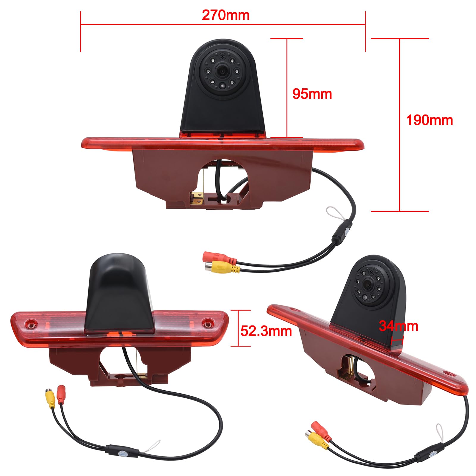 KAOLALI Waterproof Car Backup Camera with IR Night Vision - Universal Rear View Parking Reverse Camera for Peugeot Expert, Fiat Scudo, Citroen Jumpy, Toyota (2007-2016 Models) | Perfect for Safe Night Driving & Tight Parking Spaces