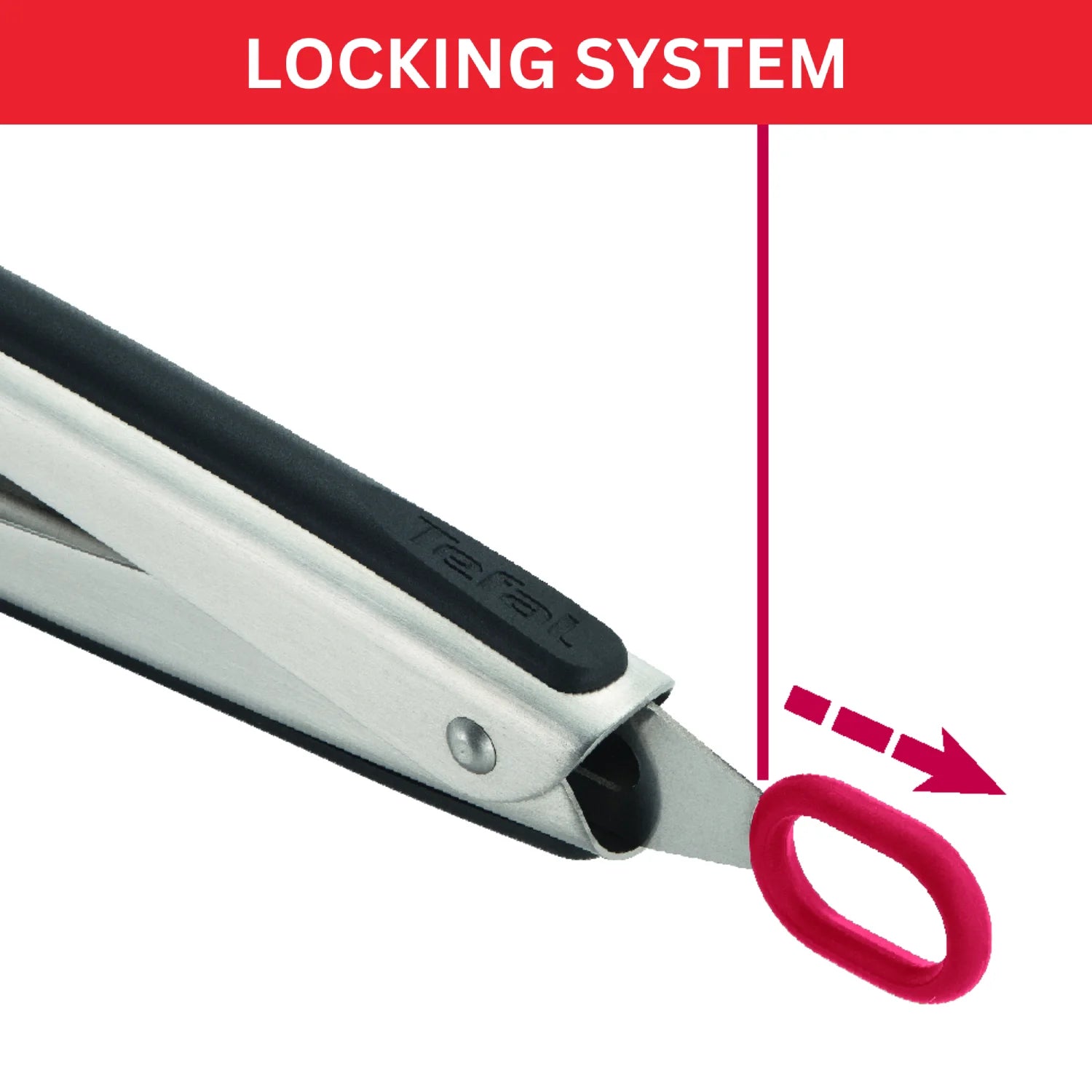 Tefal Ingenio K1182004 Stainless Steel Nylon Tipped Kitchen Tongs - Perfect for Grilling, Serving, and Cooking with Non-Scratch Protection
