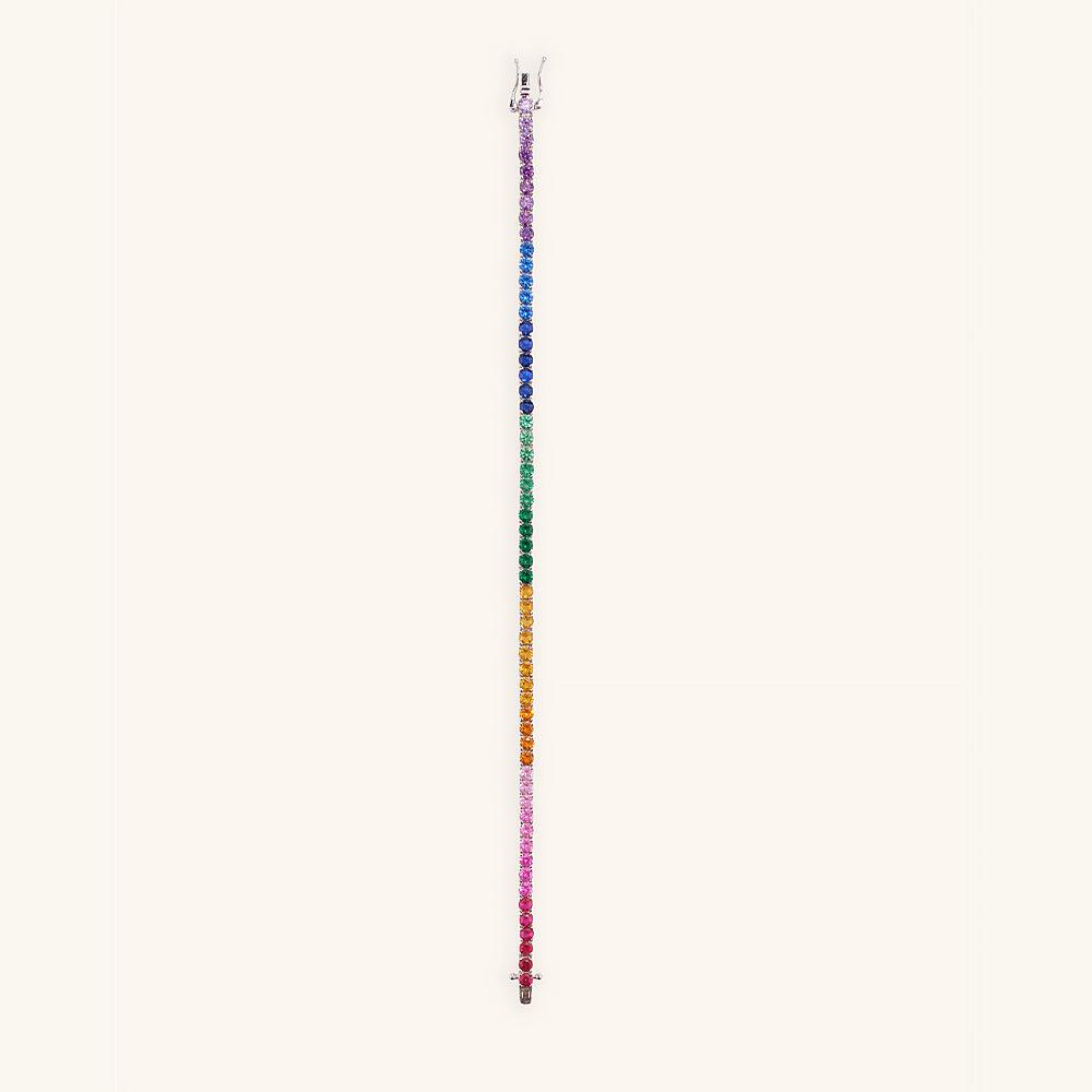Elegant Rainbow Tennis Bracelet for Women - 14K Gold Plated Cubic Zirconia Stackable Bracelet - Perfect for Weddings, Parties & Everyday Wear
