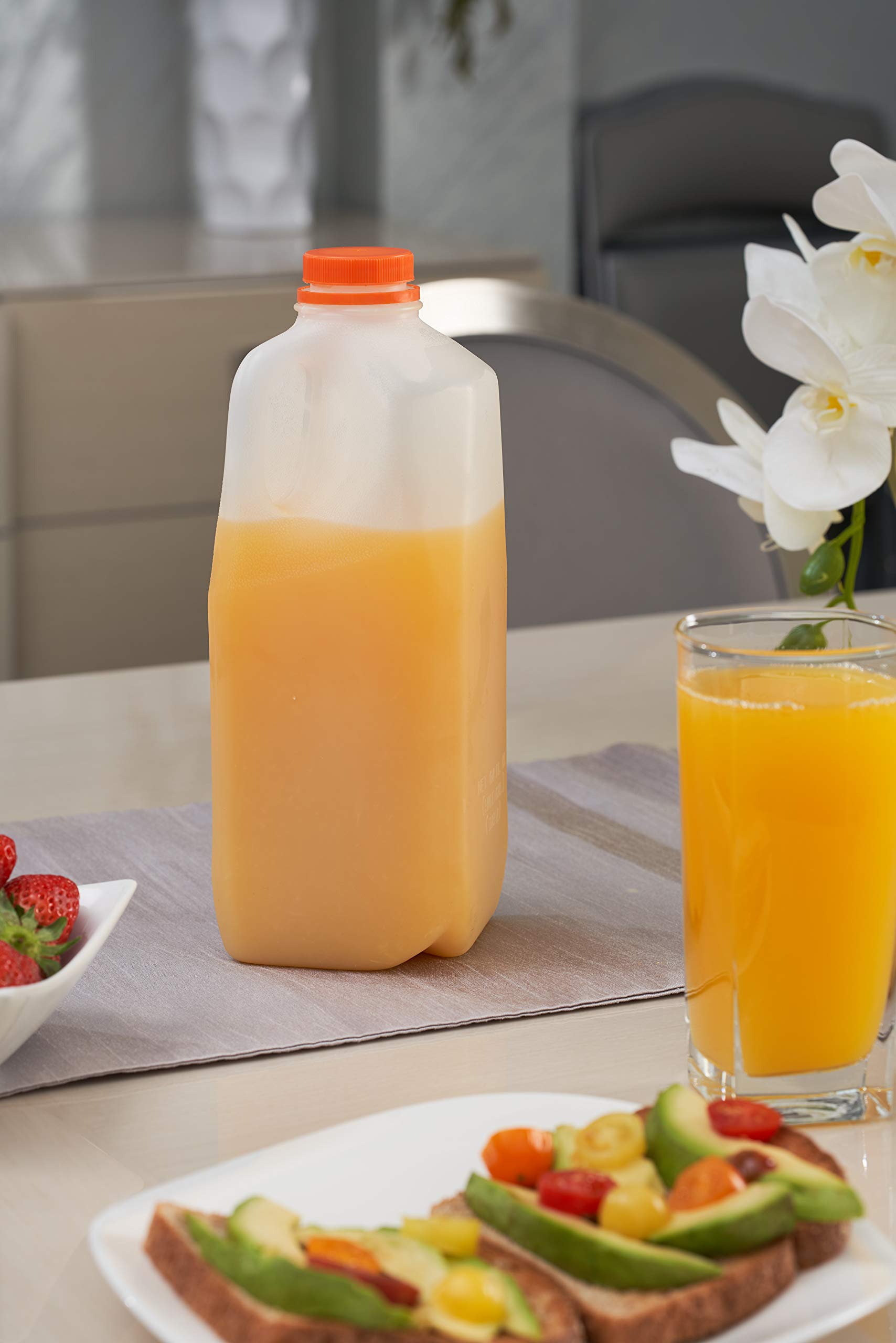 150 Pack 64oz Empty Plastic Juice Bottles with Tamper Evident Caps - Half Gallon Smoothie Containers for Juicing, Milk Storage, Meal Prep & Picnics | BPA-Free Reusable Bottles for Home, Restaurant & Commercial Use