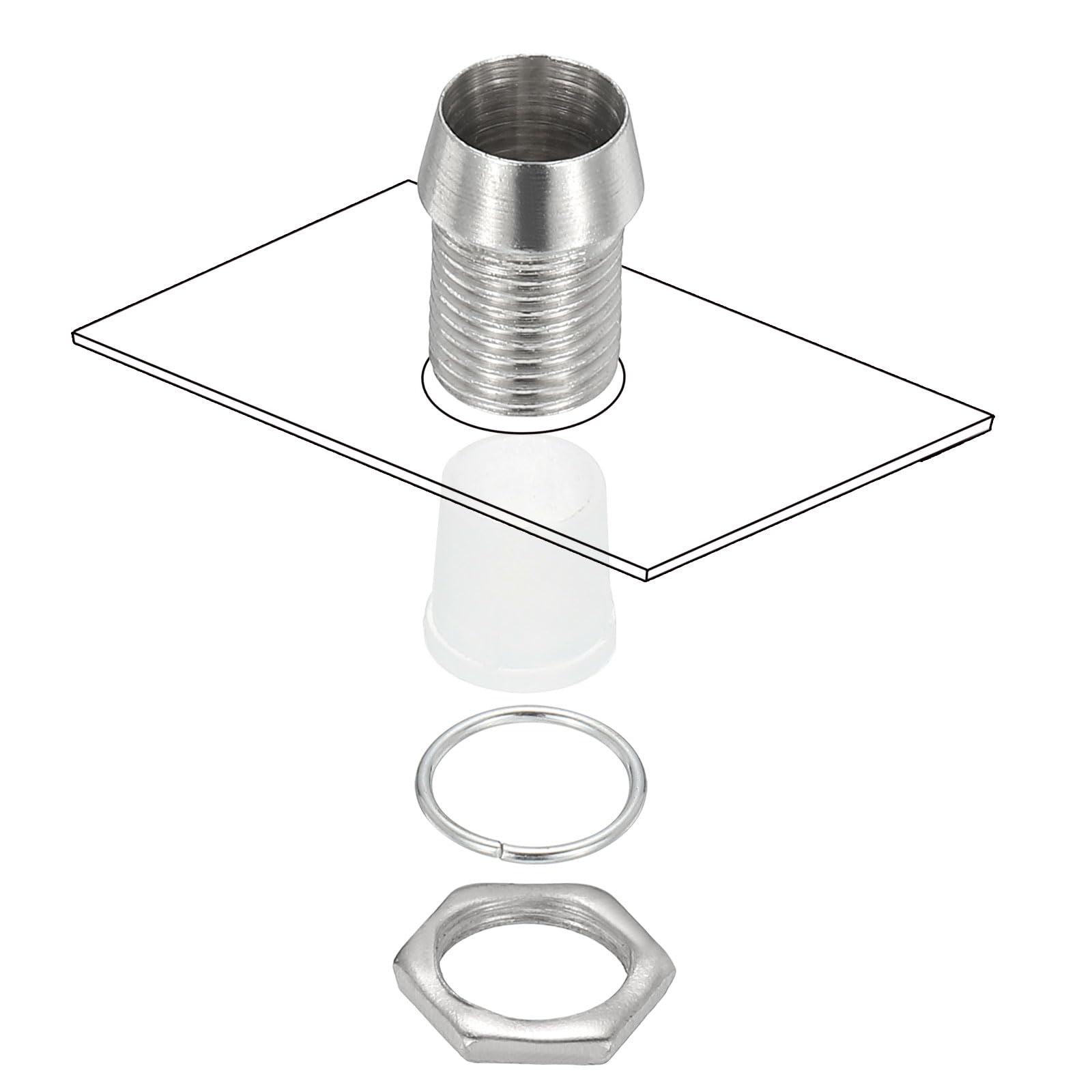PATIKIL 20-Pack 5mm Aluminum LED Holder Clips - Silver Diode Mounting Brackets for Lamp Bulbs & LED Displays | Durable Socket Caps for Panel Bezel Mounting & DIY Lighting Projects