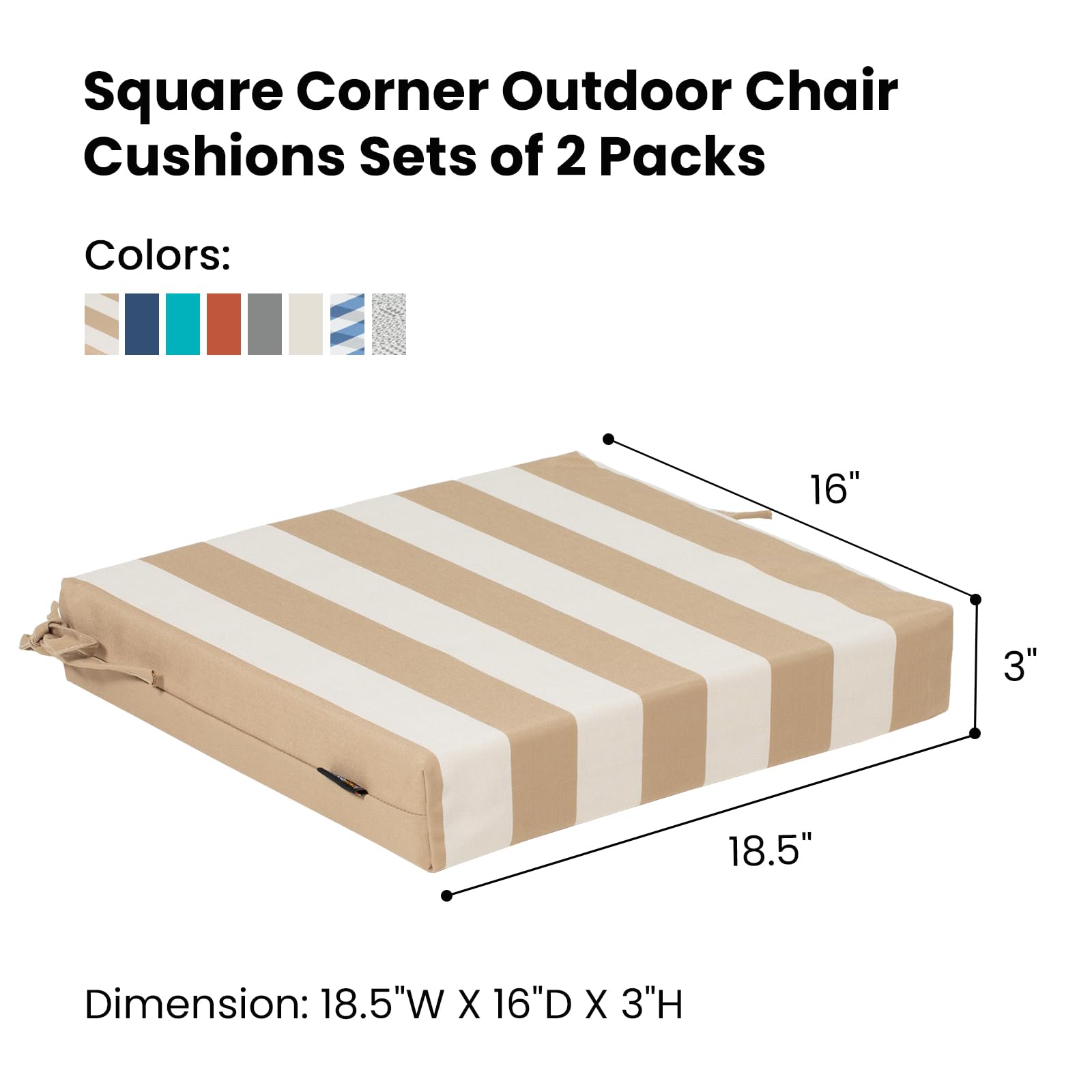 **Stricklandhome Outdoor Chair Cushions Set of 2 – 18.5