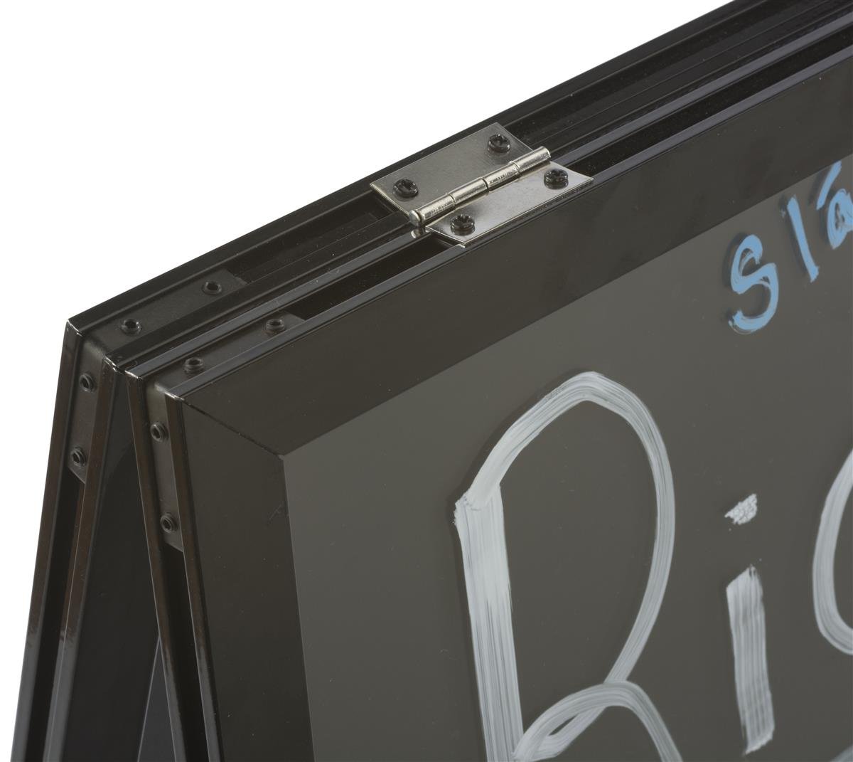 Displays2go Double-Sided A-Frame Chalkboard Sign - Black Aluminum Sidewalk Menu Board (BFTAF4021B) | Perfect for Restaurants, Cafés & Retail Stores Outdoor Advertising