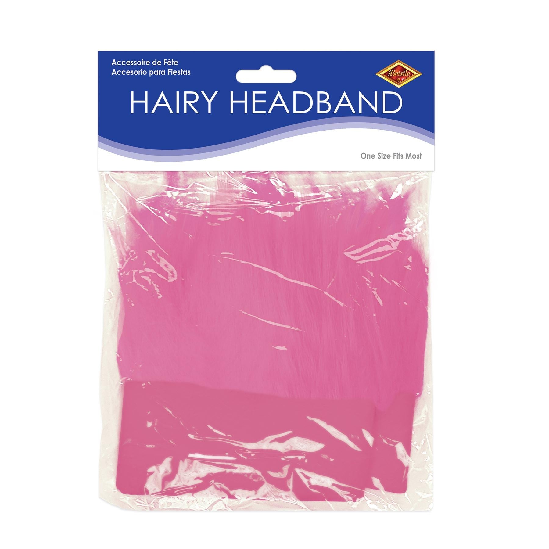 12 Pack Beistle Hairy Headband - Pink Costume Accessories for Halloween, Cosplay, and Themed Parties | Fun Hair Bands for Women & Kids