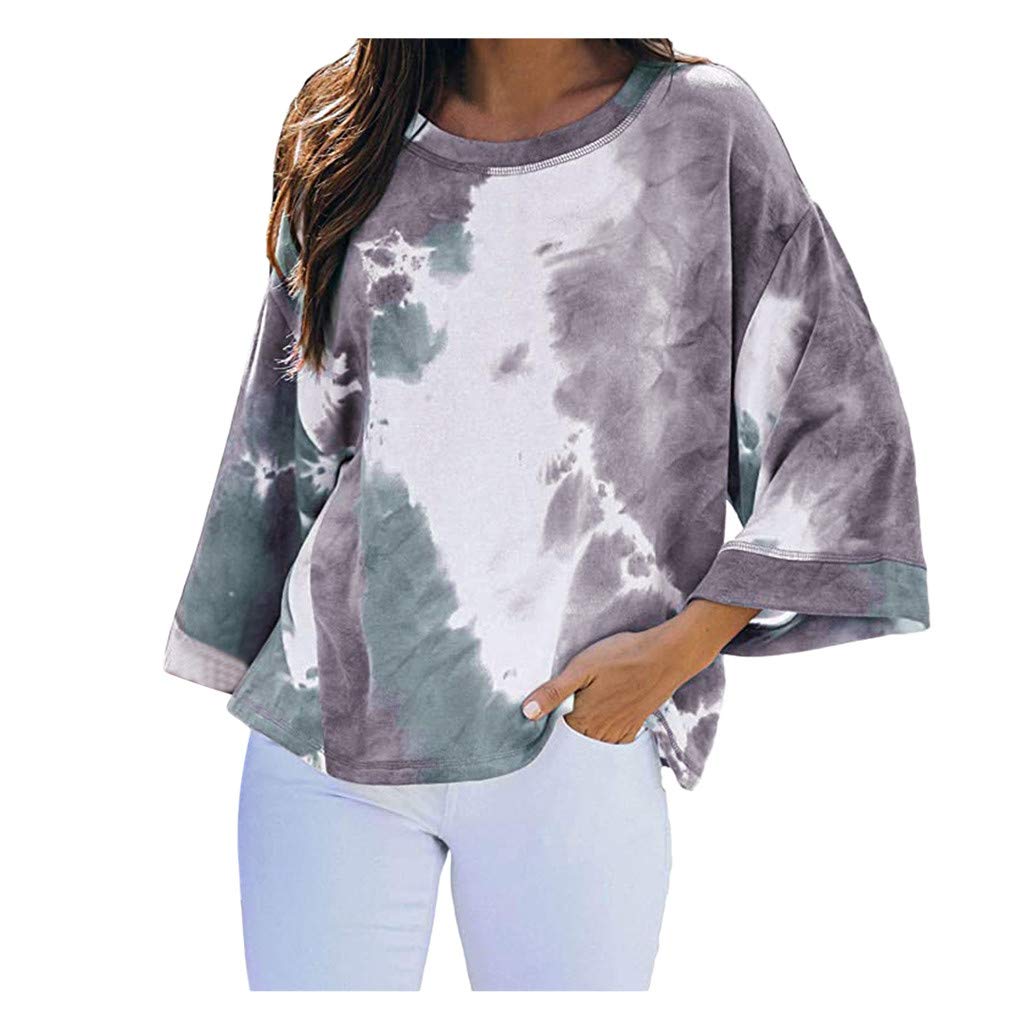 Women's Plus Size Casual Color Block Tie Dye Oversized Crewneck Sweatshirt | Long Sleeve Pullover Top for Lounge, Streetwear & Cozy Fall Outfits
